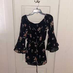 Black with pink plowers